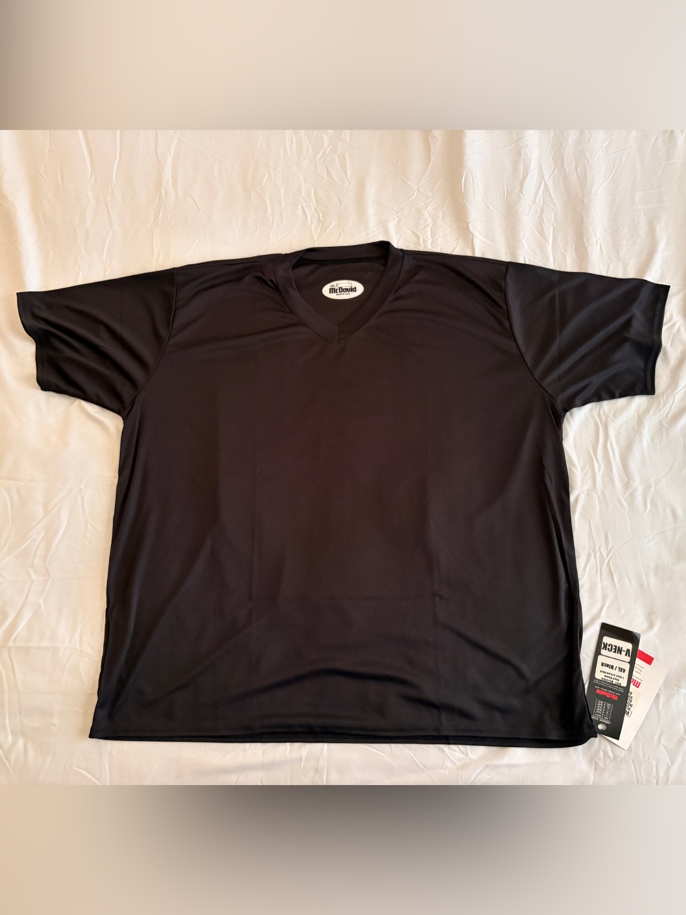 Men's McDavid Performance Black V-Neck Athletic Tee Short Sleeve Microfiber NWT